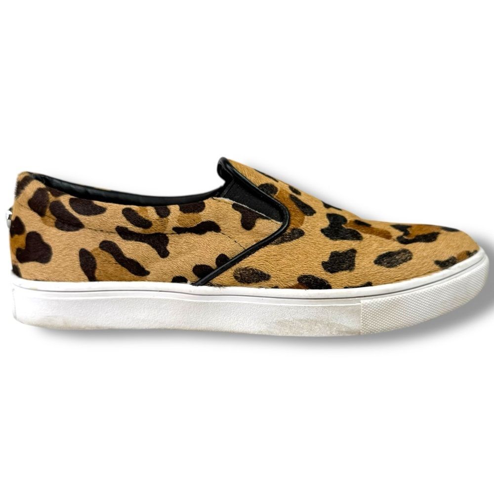 Steve Madden Ecentrcl Slip On Sneakers Leopard Haircalf Size 7 Casual Comfort - Picture 5 of 12